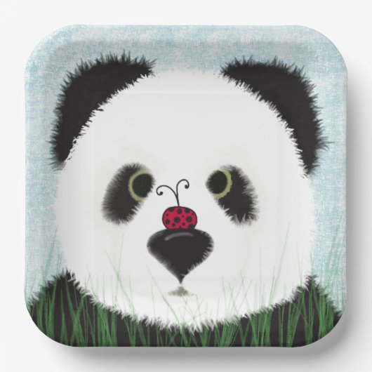 Adorable Panda Bear Pappteller (Vorderseite)