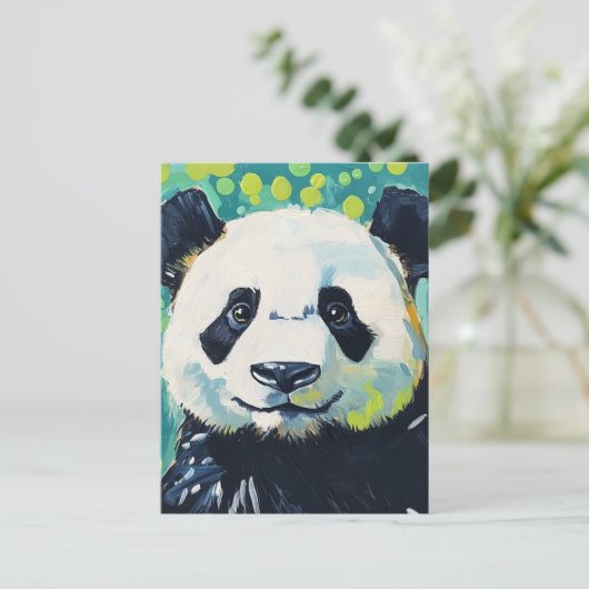 Adorable Panda Bear Postkarte (Stehend Vorderseite)