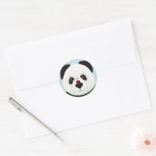 Adorable Panda Bear Runder Aufkleber (Umschlag)
