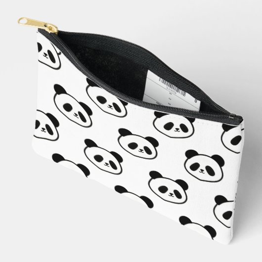 Adorable Panda Face Print Bag Zubehörtasche (Offen)