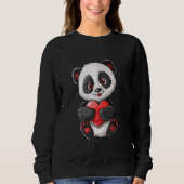 Adorable Panda Holding Herz Sweatshirt (Vorderseite)