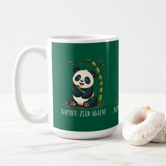 Adorable Panda Hugging Bamboo Niedlicher Cartoon G Kaffeetasse (Mit Donut)