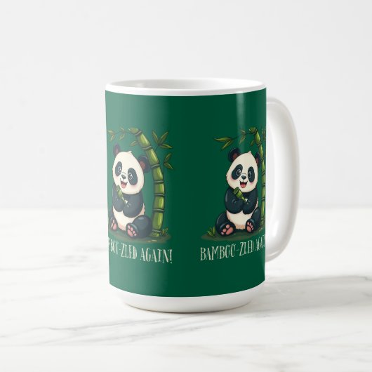Adorable Panda Hugging Bamboo Niedlicher Cartoon G Kaffeetasse (VorderseiteRechts)
