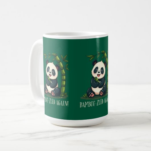 Adorable Panda Hugging Bamboo Niedlicher Cartoon G Kaffeetasse (Vorderseite Links)