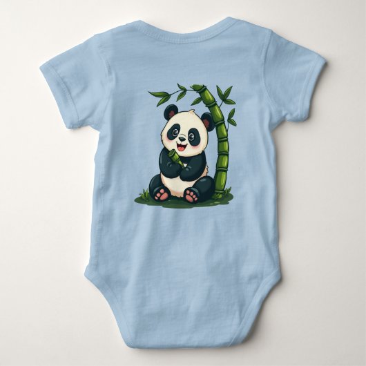 Adorable Panda Hugging Bamboo Niedlicher Cartoon K Baby Strampler (Rückseite)