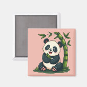 Adorable Panda Hugging Bamboo Niedlicher Cartoon K Magnet (Vorderseite/Rückseite)