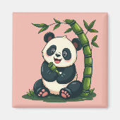 Adorable Panda Hugging Bamboo Niedlicher Cartoon K Magnet (Vorne)