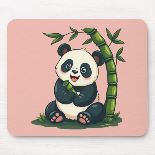 Adorable Panda Hugging Bamboo Niedlicher Cartoon K Mousepad (Vorne)