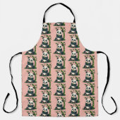 Adorable Panda Hugging Bamboo Niedlicher Cartoon K Schürze (Vorderseite)