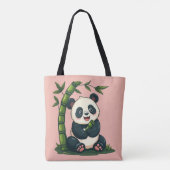 Adorable Panda Hugging Bamboo Niedlicher Cartoon K Tasche (Rückseite)