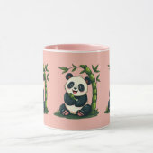 Adorable Panda Hugging Bamboo Niedlicher Cartoon K Tasse (Zentrum)