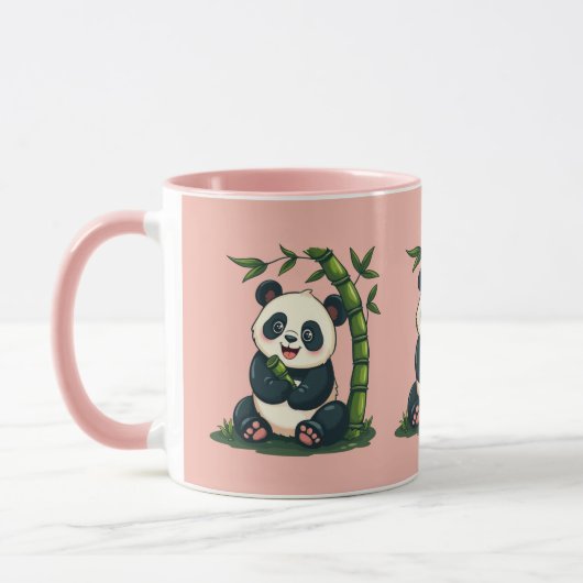 Adorable Panda Hugging Bamboo Niedlicher Cartoon K Tasse (Links)