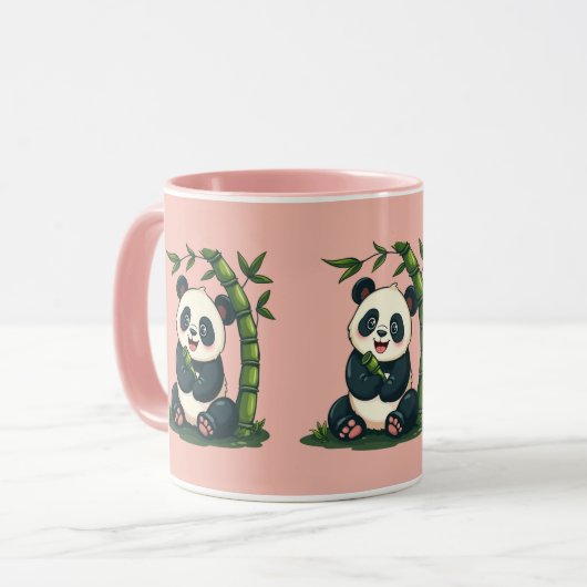 Adorable Panda Hugging Bamboo Niedlicher Cartoon K Tasse (Vorderseite Links)