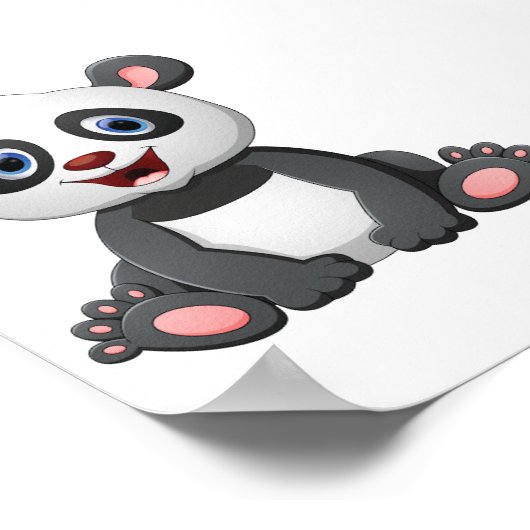 Adorable Panda Illustration | Druckmittel Poster (Ecke)