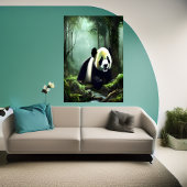 Adorable Panda im tiefen Wald | AI Art Poster