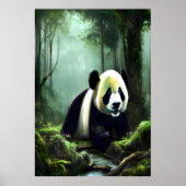Adorable Panda im tiefen Wald | AI Art Poster (Vorne)