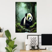 Adorable Panda im tiefen Wald | AI Art Poster (Heimbüro)