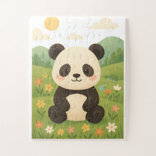 Adorable Panda in der Frühjahrsmesse - Süße Tier P Puzzle