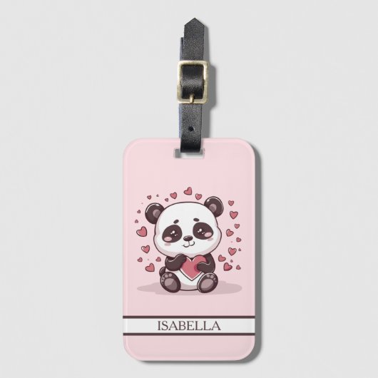Adorable Panda Liebe - Personalisiert Gepäckanhänger (Vorderseite Vertikal)