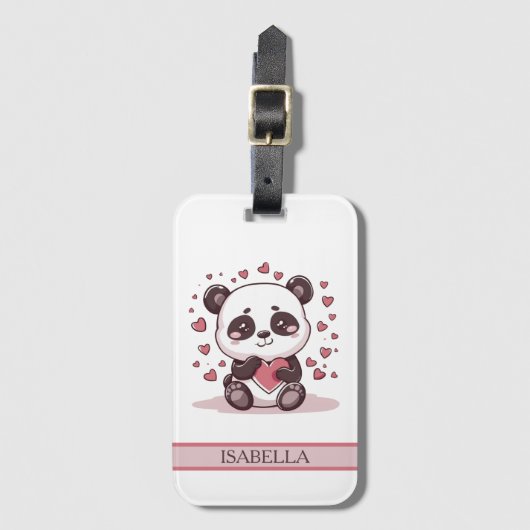 Adorable Panda Liebe - Personalisiert Gepäckanhänger (Vorderseite Vertikal)