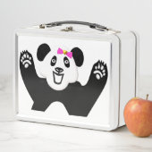 Adorable Panda mit rosa Bow Metall Brotdose (Beispiel)