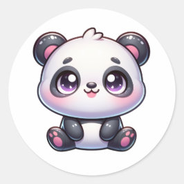Adorable Panda Pal kawaii Runder Aufkleber