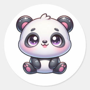 Adorable Panda Pal kawaii Runder Aufkleber