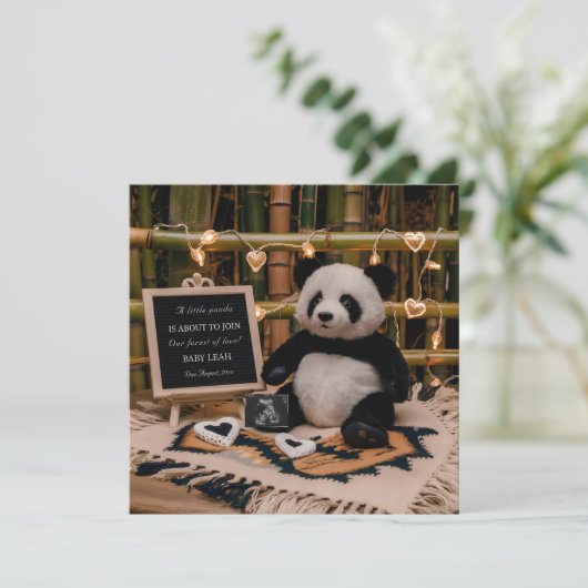 Adorable Panda Plushie Pregnancy Ankündigung (Stehend Vorderseite)