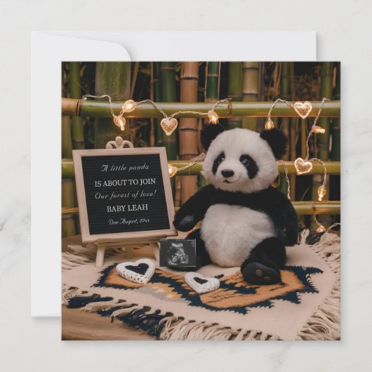 Adorable Panda Plushie Pregnancy Ankündigung (Vorderseite)