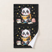 Adorable panda reading , stars,pattern  badhandtuch set (Handtuch)