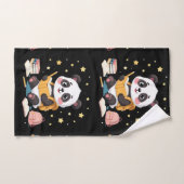 Adorable panda reading , stars,pattern  badhandtuch set (Handtuch)