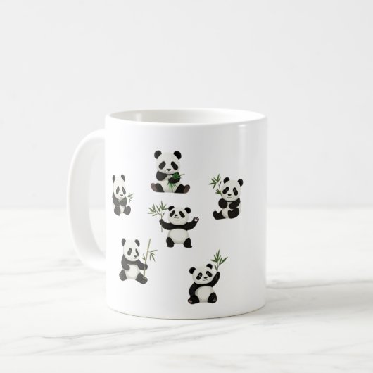 Adorable Panda Tasse mit Bamboo Design Cup (Vorderseite Links)