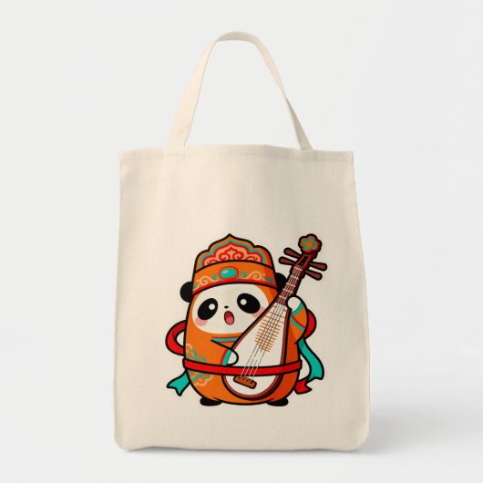Adorable Panda with Pipa Tote Bag Tragetasche (Vorne)