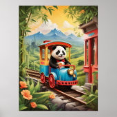 Adorable Panda Züge AI Art Poster (Vorne)