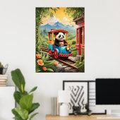 Adorable Panda Züge AI Art Poster (Heimbüro)