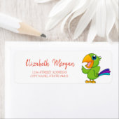 Adorable Papagei, White Address Label (Insitu)