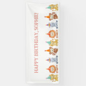 Adorable Party Animals Safari Geburtstag Banner (Vertikal)