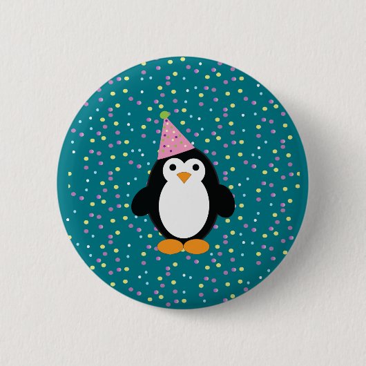 Adorable Party Pinguin Button (Vorderseite)