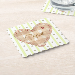 Adorable, passende Krebsherz und Streifen Untersetzer