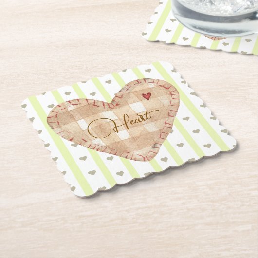Adorable, passende Krebsherz und Streifen Untersetzer (angewinkelt)
