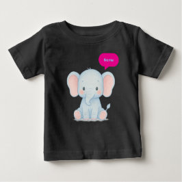 Adorable Pastel Baby Elephant Illustration Baby T-shirt