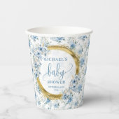 Adorable Pastel Blue Gold Personalisierte Papierta Pappbecher (Vorderseite)