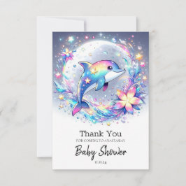 Adorable Pastel Dolphin Babydusche Dankeskarte