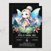 Adorable Pastel Fairy Birthday Einladung (Vorne/Hinten)