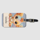Adorable Pastel Fantasy Creature Holding a Name Gepäckanhänger (Vorderseite (Horizontal))
