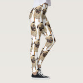 Adorable Pastel Gezeichnet Mops Hunde Leggings (Rechts)