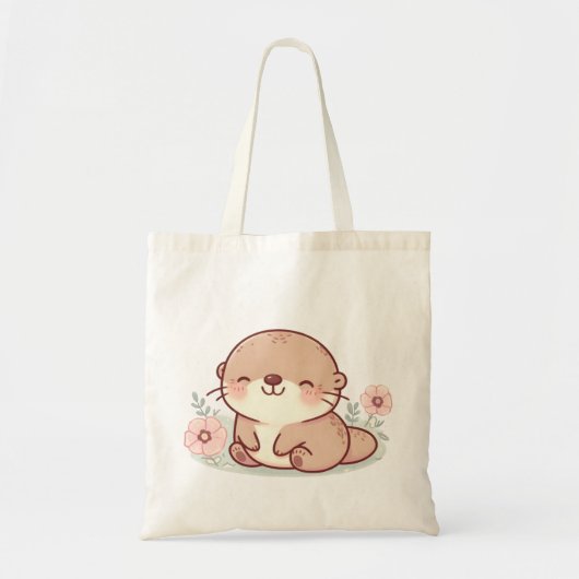 Adorable Pastel Otter Tote Bag - Kawaii Niedliches Tragetasche (Vorne)