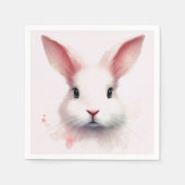 Adorable Pastel Pink Bunny Paper Napkins Serviette (Vorderseite)