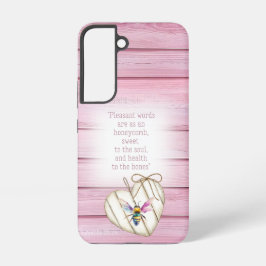 Adorable Pastel Pink Wood Heart Rainbow Bee Faith Samsung Galaxy Hülle