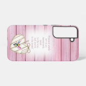 Adorable Pastel Pink Wood Heart Rainbow Bee Faith Samsung Galaxy Hülle (Rückseite (Horizontal))